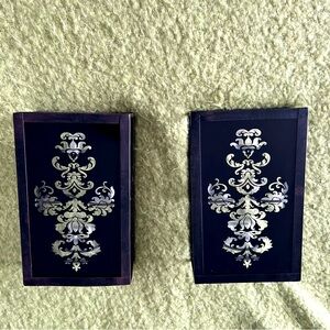 Black and Silver Floral Art Wall Decor Set